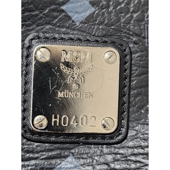 Authentic MCM Visestos Shopping Tote Bag Black/Grey - Picture 12 of 14